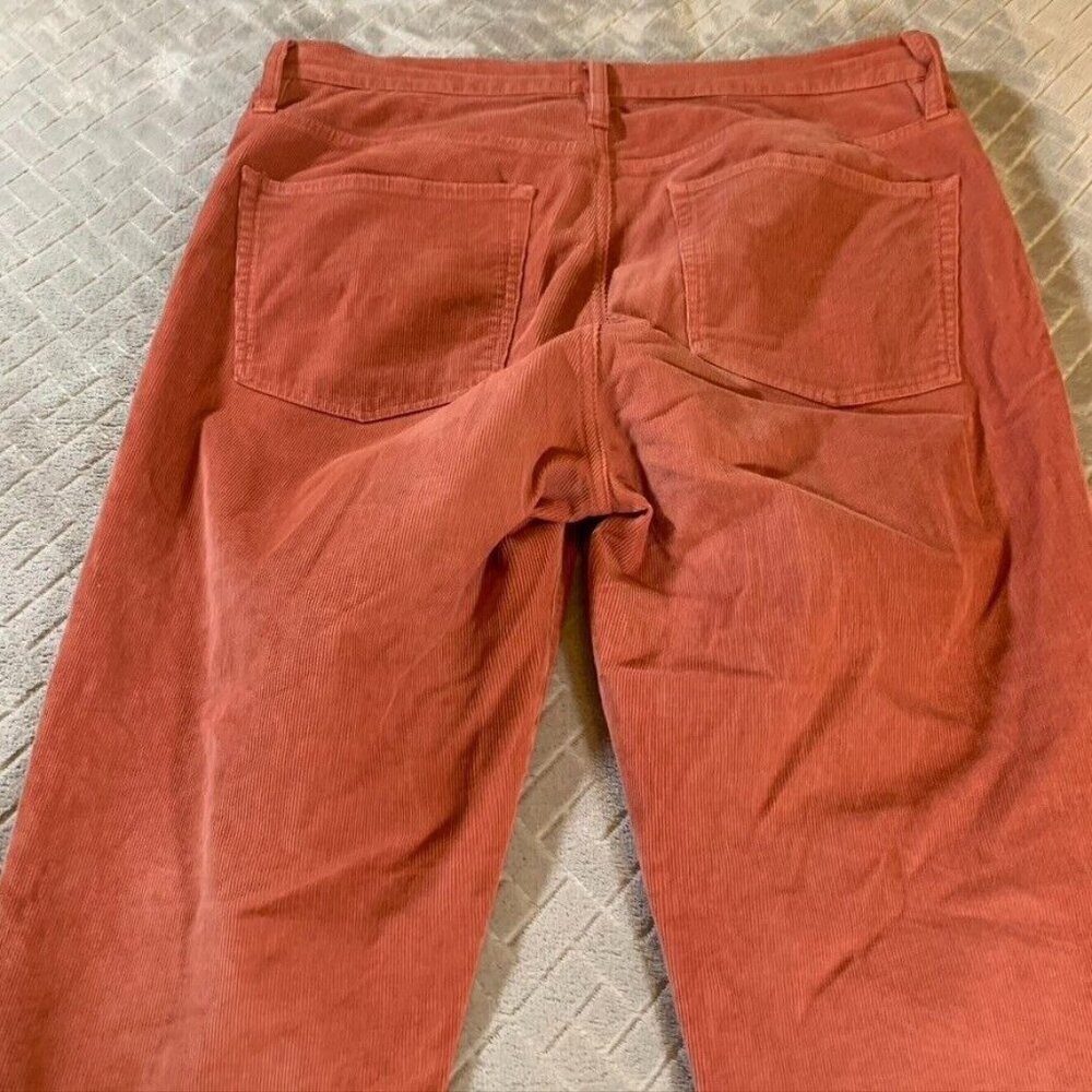 J Crew Womens 32 Corduroy Jeans Coral Orange Slim Straight High Rise Stretch - Picture 11 of 13